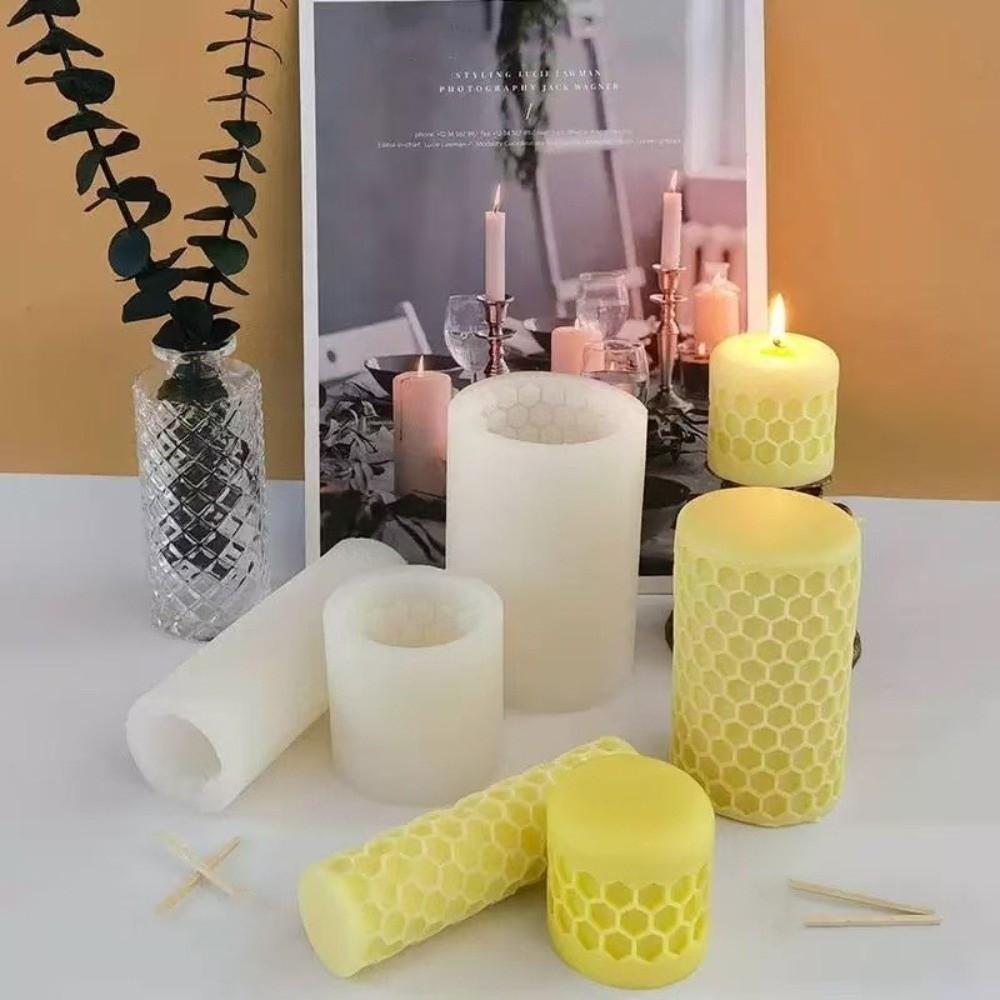 Concave Dot Honeycomb Candle Mold DIY Pillar Candle Mold Cylinder Mold Scented Candle Making