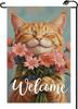 Spring Oral Cat Garden Ag 12x18 Inch Vertical Double Sided Seasonal Summer Welcome Small Ags Farmhouse Outside Decorat