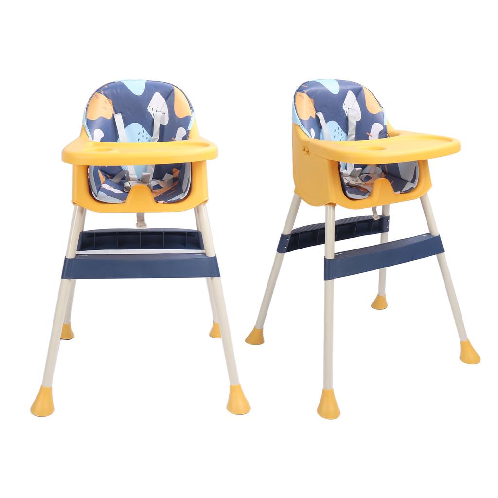 Baby High Chair Adjustable Infant Feeding Chair Multi Functional Silpless Safety Colorful Cushion