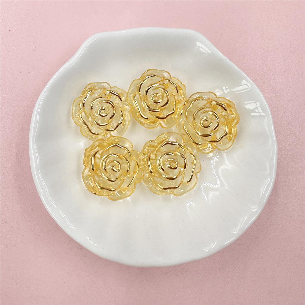 Phone Chain Making Jewelry Accessories Fashion Acrylic Rose Beads DIY Accessory Handmade Material 18.6mm Gift 5Pcs