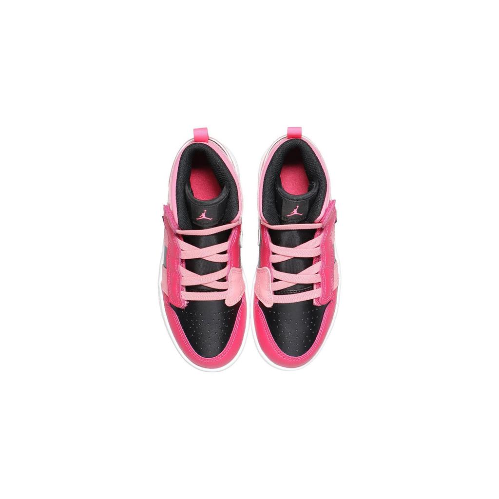 Jordan 1 Средний ALT Коралловый мел (PS) Детские кроссовки Pinksicle Rush-розовый-черный AR6351-662