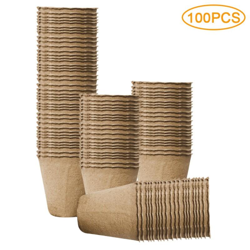 Planter 1050100pcs Nursery Pots Paper Set Round Biodegradable Seedlings Flowerpot Garden Balcony Cultivation Tray Nursery Cup