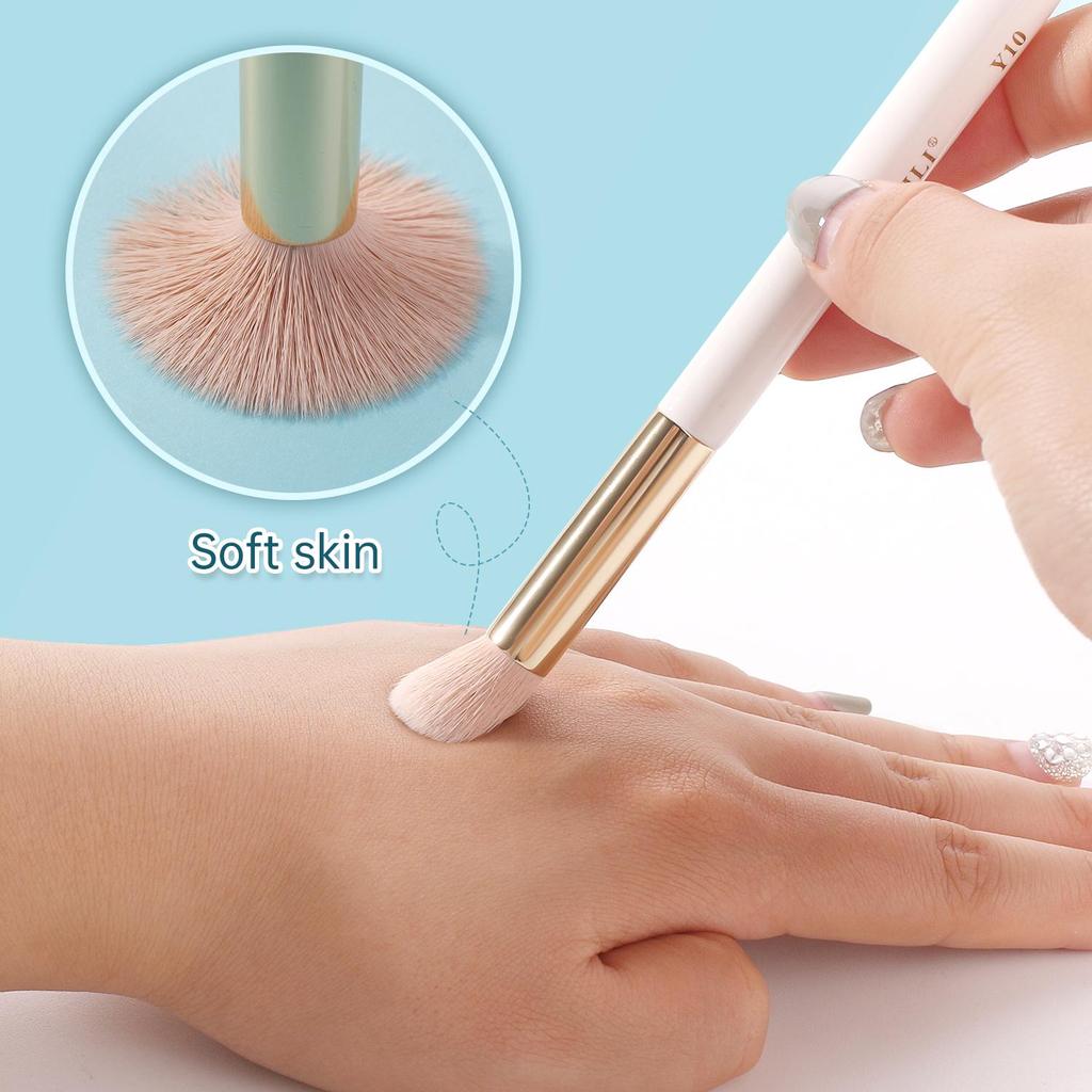BEILI Кисти для макияжа белый золотой 10 шт. тени для век брови набор кистей для подводки глаз козья шерсть инструменты для макияжа глаз brochas maquillaje