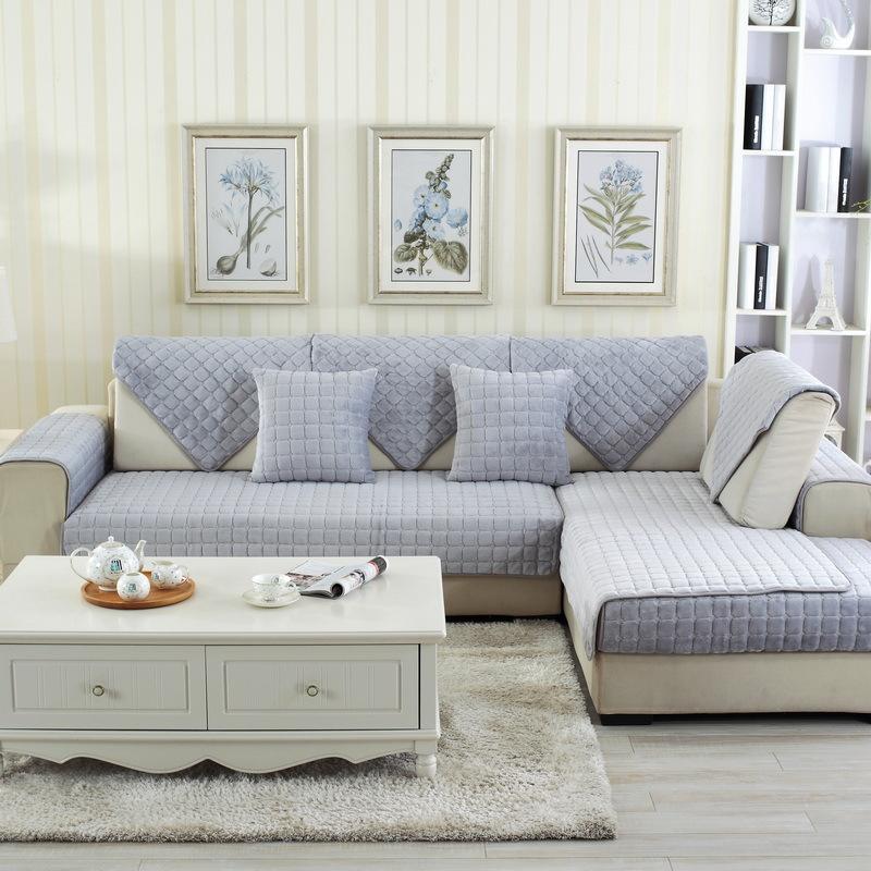 Горячая распродажа внешней торговли Утолщенная плюшевая фланелевая подушка для дивана Нескользящий простой современный чехол-полотенце для кожаного дивана Полный чехол Все включено