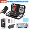 Чехол для переноски + Защитный чехол + Закаленное стекло Для Nintendo Switch Oled 13 в 1 Комплект аксессуаров