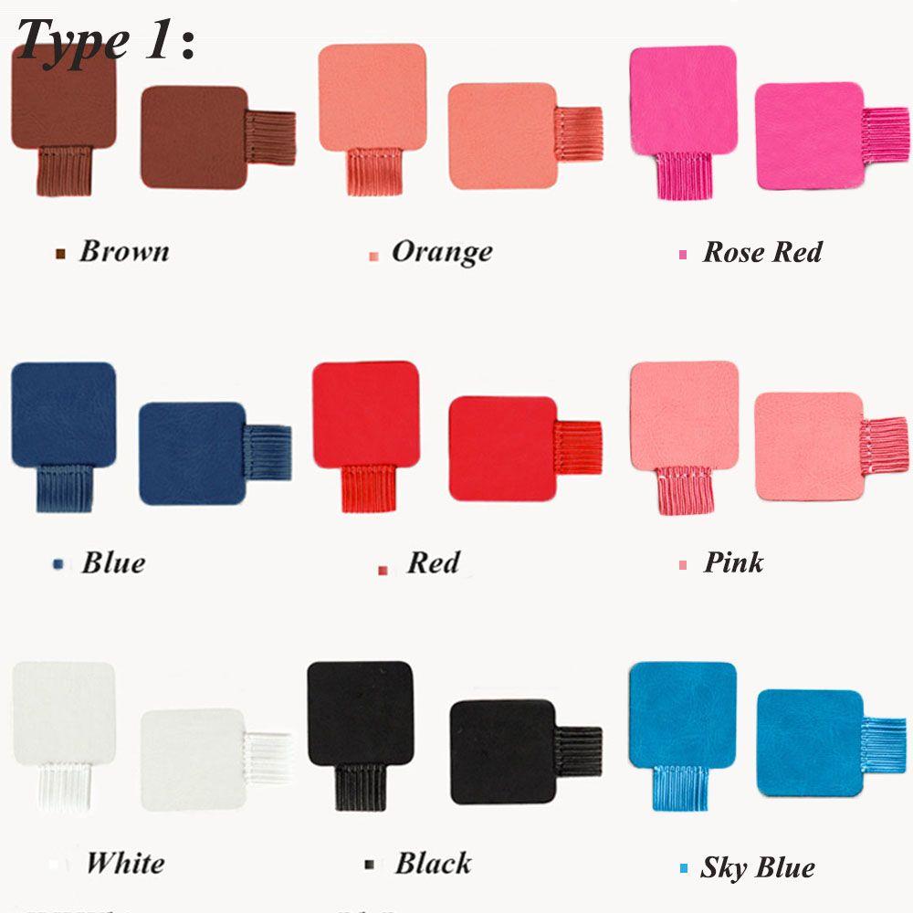 4PCS Useful Convenient Stationery Self-adhesive Pen Holder Leather Pen Clips Notebook Elastic Loop