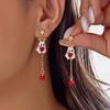 Multicolor Christmas Tree Star Rhinestone Drop Earrings for Women Xmas Santa Antler Heart Tassel Earrings Holiday party jewelry