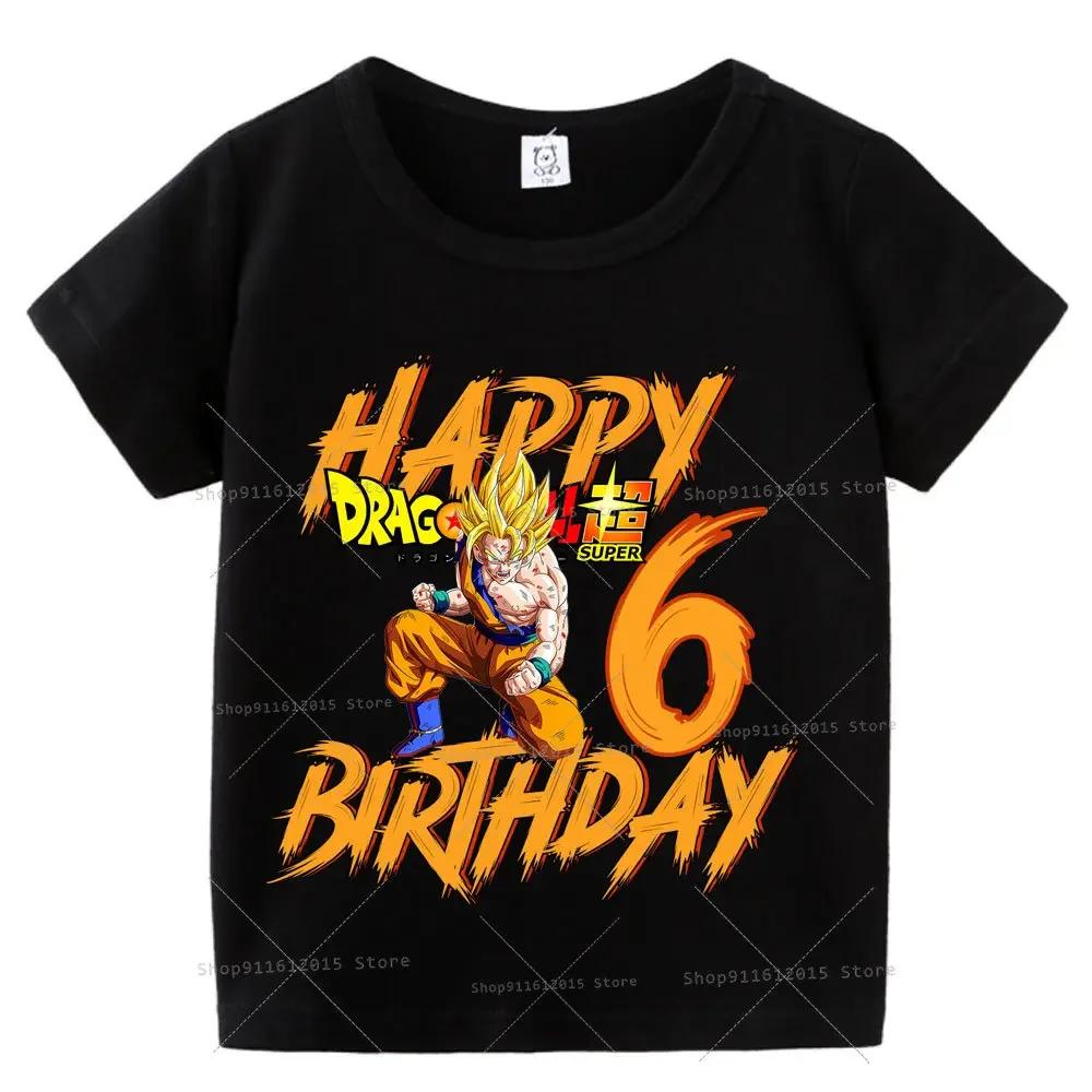 Dragon Ball Boy Number T Shirt Baby Birthday Clothes Anime Cartoon Children Cotton T Shirt Summer T Shirt Short Sleeve Tees Tops