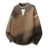 Mens Oversized Crew Neck Long Sleeve Knit Sweater With Jacquard Winter Warm Casual Top Teens