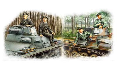 Hobby Boss 1/35 Серия боевых машин Набор немецкого танкового экипажа (Начало войны) Пластиковая модель 84419, Отлита в цвете