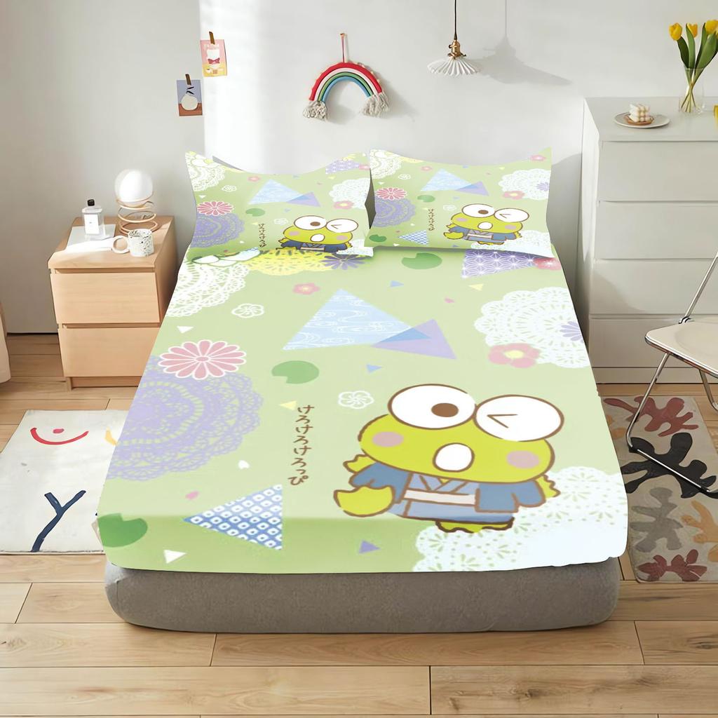 Керокеро Простыня на резинке Детская Полиэстер Наматрасник Мультяшный Чехол Эластичный Милый Цифровая печать Постельное белье Подросток