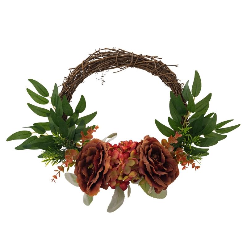 Искусственный венок из цветов для входной двери, загородных домов, сада, свадьбы, для декора внутри и снаружи, весенний венок