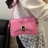 Foreign-style Texture Women's Bag 2025 Summer New Niche Design Sweet Messenger Bag Simple Solid Color Popular Messenger Bag