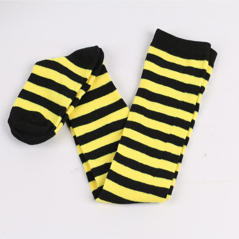 Autumn Winter Color Striped Stockings Japanese Over Knee Socks Fashion Women Keep Warm Sexy Slim Long Socks Striped Hosiery