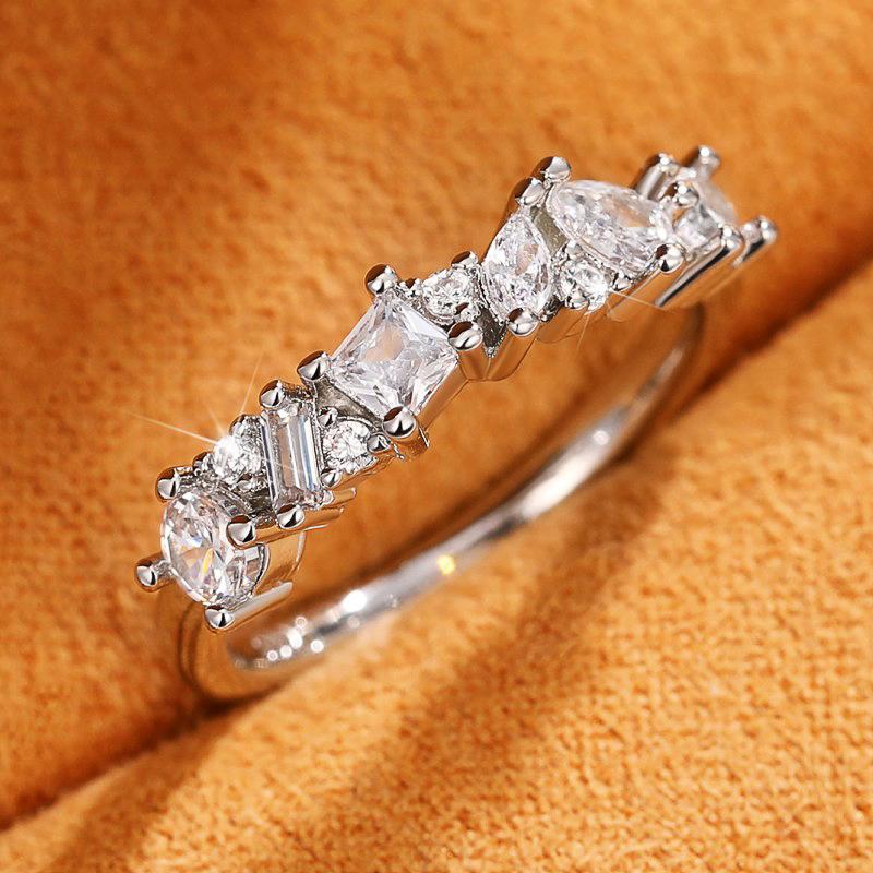 Кольцо Huitan Chic Geometric Cub Zircon для женщин, модный дизайн, темперамент, женский аксессуар для пальца, свадебные украшения