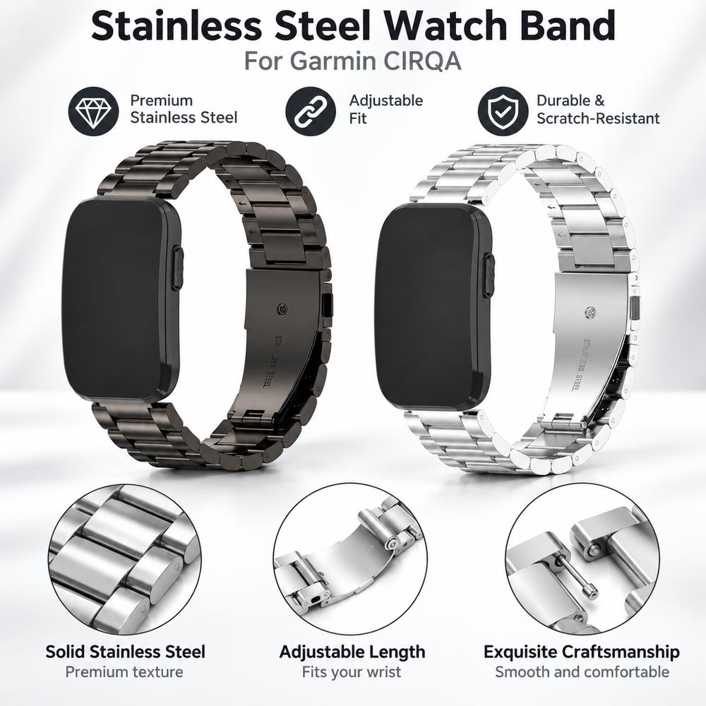 Replacement Band Loop Bracelet Metal Wristband for Garmin CIRQA Smart Band Accessories