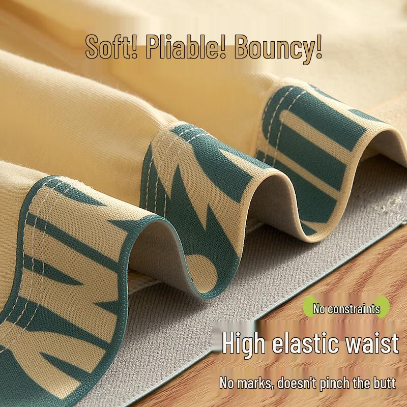 Fenteng Мужские дышащие хлопковые антибактериальные боксеры-слипы, 4 шт.