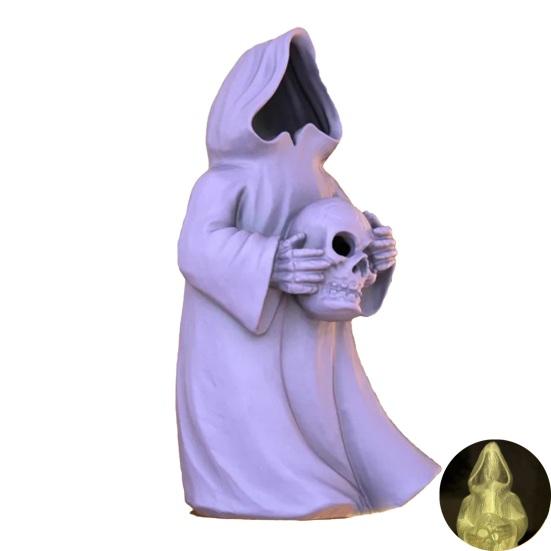 Halloween Decoration 3D Printed Ghosts Figure Faceless Standing Ghost Statue Ornament with LED Tea Lights