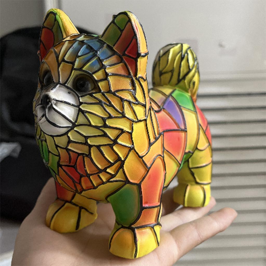 Ночной светильник Dog Series Art, французская лампа, лампа Corgi, настольный ночник с витражной смолой, светодиодный столик для милых питомцев, винтажный декор для дома в виде животных