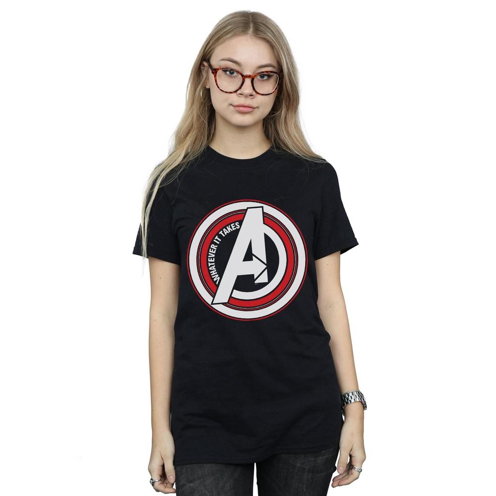 Marvel Womens/Ladies Avengers Endgame Whatever It Takes Symbol Cotton Boyfriend T-Shirt