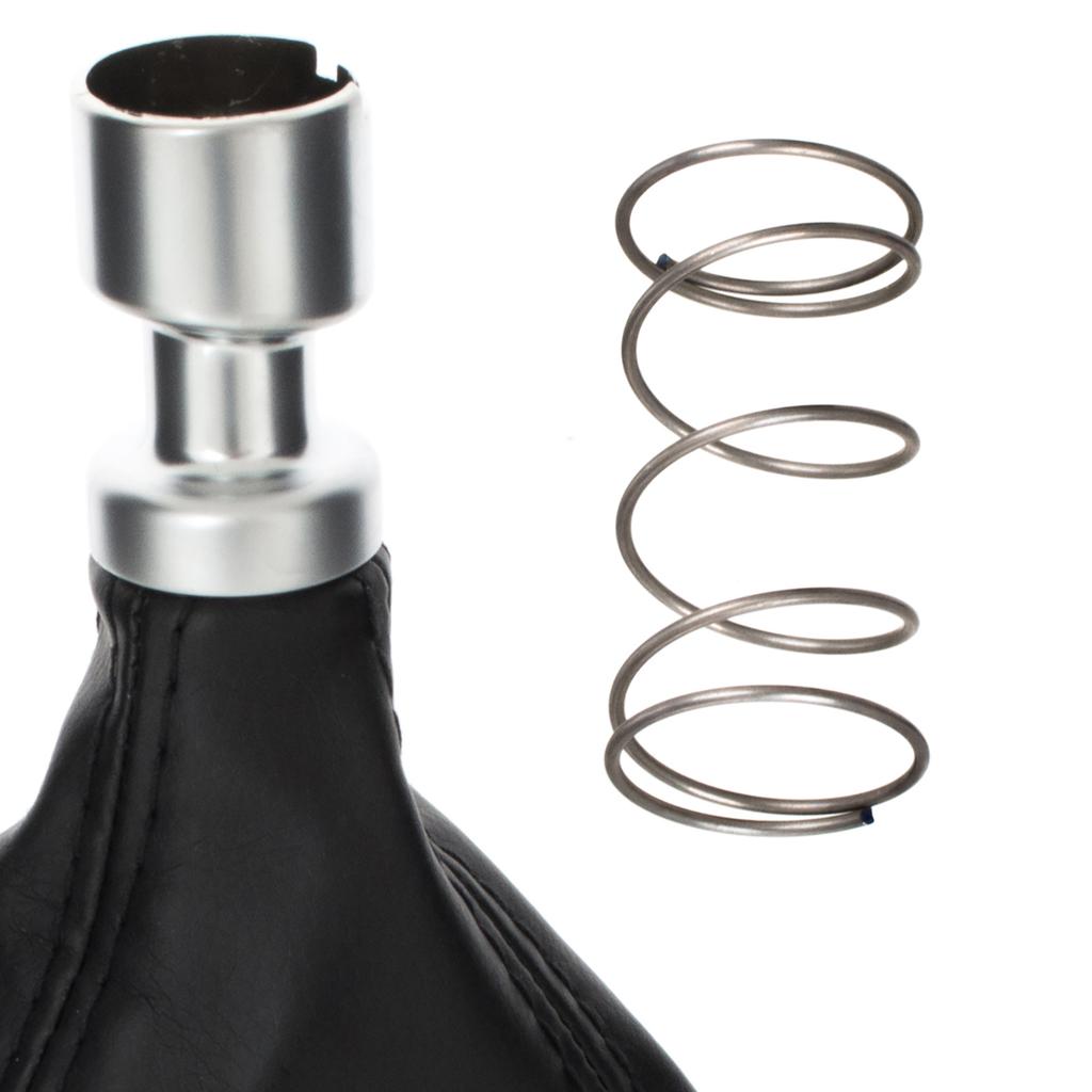 Ford Focus Mk3 11-14 gear shift knob BLACK ECO LEATHER + SILVER + gaiter with frame 6 SPEED