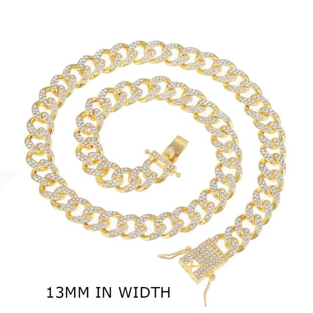 Iced Out кубинское звено-цепочка золотого цвета со стразами мужское ожерелье блестящее рэперское ожерелье для мужчин хип-хоп corrente masculina