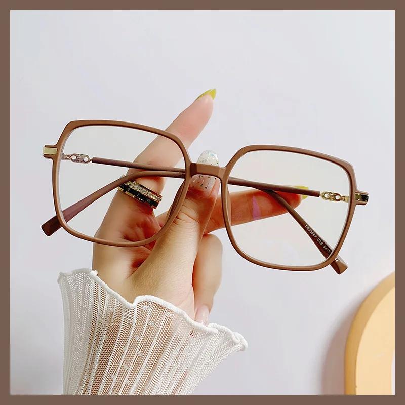 Blue Light Blocking Glasses Stylish Square-shaped Big Frame Glasses for Ladies   Eyewear Accesorios Para Mujer