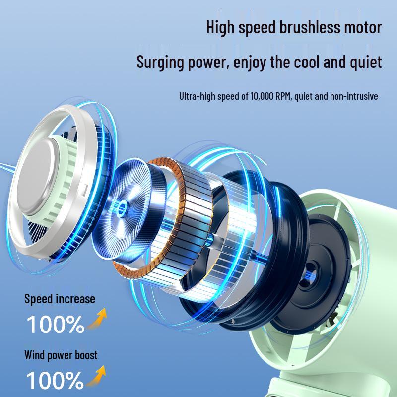 Foldable Handheld Fan with Semiconductor Refrigeration, Long Battery Life, High Speed, and Compact Design