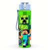 1PC Pixel Block Sandbox Game Crew 750ml Color Plastic Water Bottle Leakproof Flip Straw Lid For Sports Office Home Use
