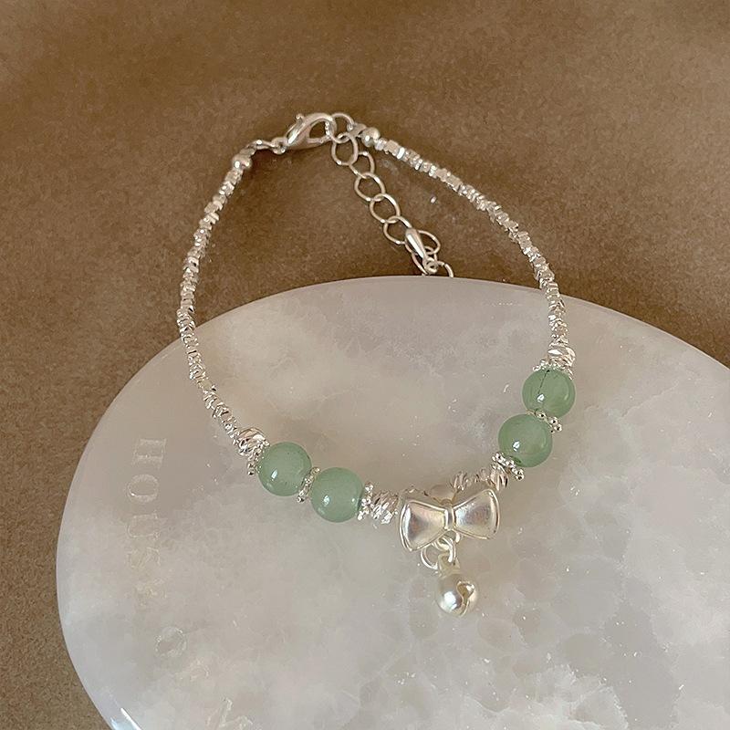 Маленький свежий бант сломанный серебряный браслет из бисера женский национальный стиль новый китайский стиль изысканный индивидуальный универсальный браслет ювелирные изделия