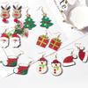 3D Cartoon Santa, Snowman, and Reindeer Christmas Earrings