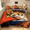 Cartoon Son Goku Pattern Bedding Quilt Set Quilt Cover Pillowcase Home Birthday Gift(1 * duvet cover + 2 * pillowcase, without core)