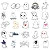 50 Cute Ghost Graffiti Stickers for Halloween Decoration: Perfect for Skateboards, Notebooks, Water Bottles, and Suitcases