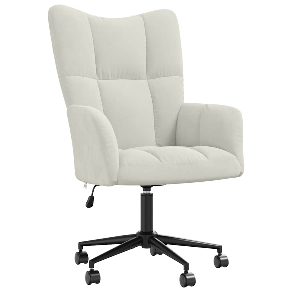 Cream White Velvet Relaxation Armchair