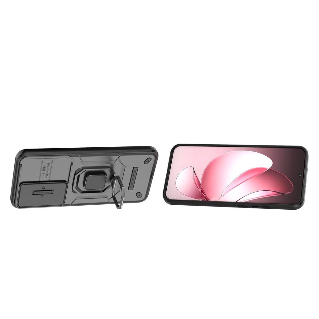 For Oppo Reno13 Pro 5G Case PC + TPU Kickstand Phone Protector with Lens Cover