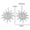 4pcs Stainless Steel Spiral Round Circle Sun Flower Conch Large Charms Pendants for DIY Earring Necklace Jewelry Making Supplies
