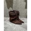 ~ Korean Niche Suede Pointed Inner Short Boots Women'S New Western Cowboy Boots Thin Boots