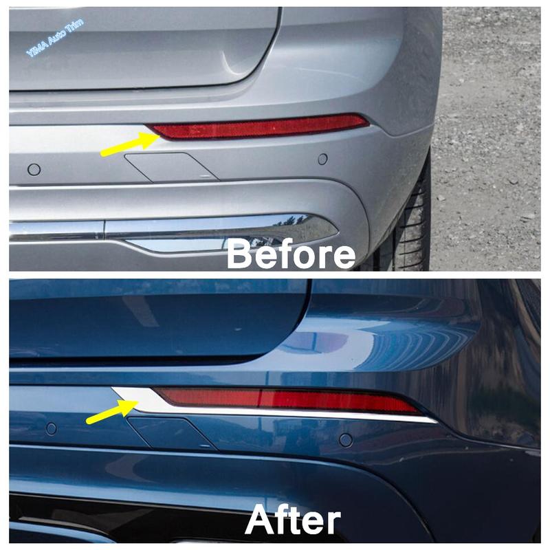 Chrome Auto Accessories Exterior Rear Tail Fog Lights Lamp Eyelid Eyebrow Decor Stripes Cover Trim For VOLVO XC60 2018 - 2026