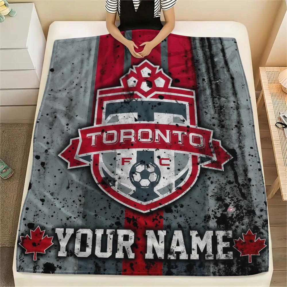 Custom Name Toronto FC Flannel Blanket, High quality Comfortable for All Seasons, Home Decor, Warmth and Comfort