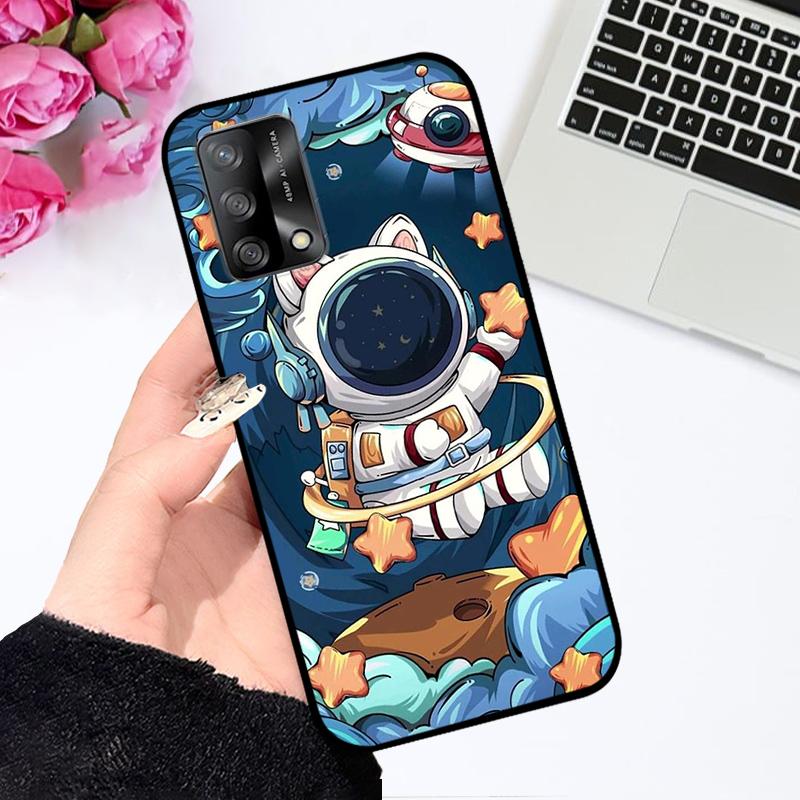 Модный художественный силиконовый чехол-мультяшка для Oppo F19/A74 с ударопрочным бампером