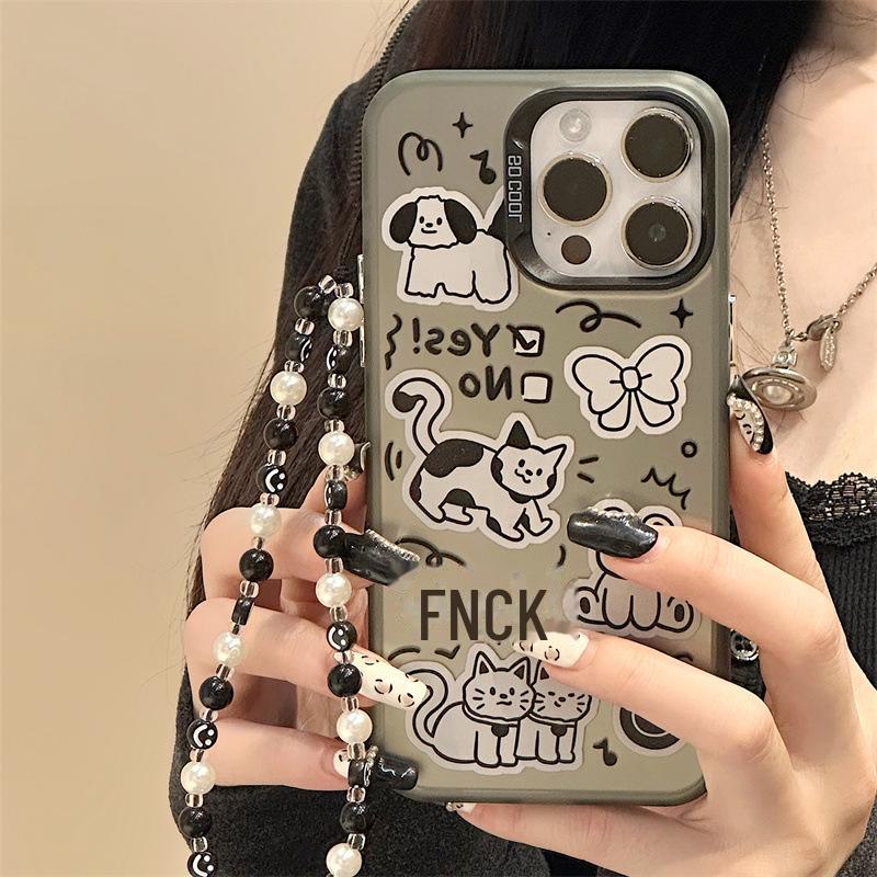 Матовый лазерный чехол Zhitai для iPhone 16 Pro Max, 14, 13 Pro с браслетом; Совместим с Huawei Mate 60