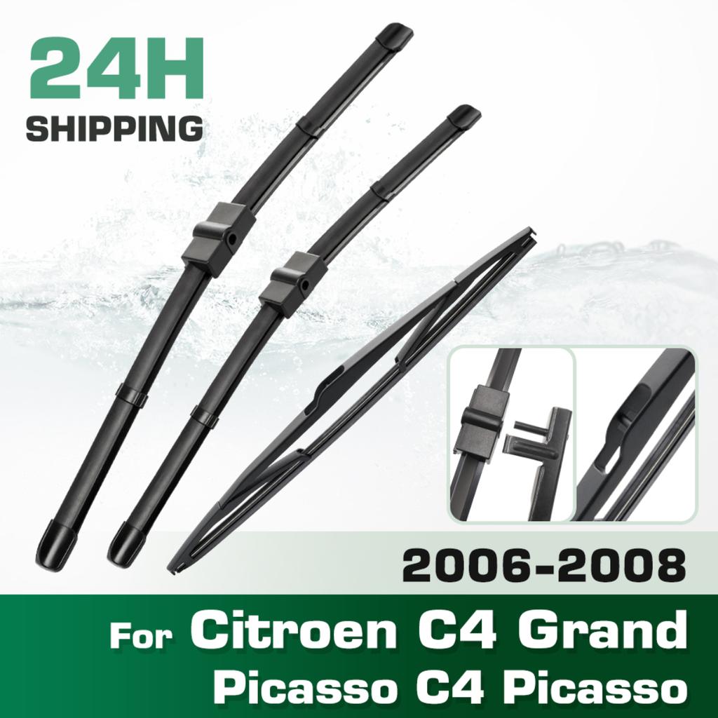 For Citroen C4 Grand Picasso C4 Picasso 2006-2008 Wiper Front&Rear Wiper Blades Windshield Windscreen Window Brushes 30"+30"+14