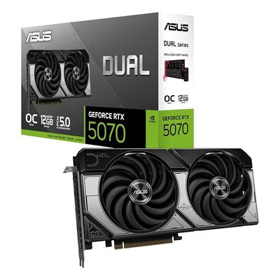 Видеокарта ASUS Dual GeForce RTX 5070 12GB GDDR7 OC Edition DUAL-RTX5070-O12G (Авторизованный японский дистрибьютор)