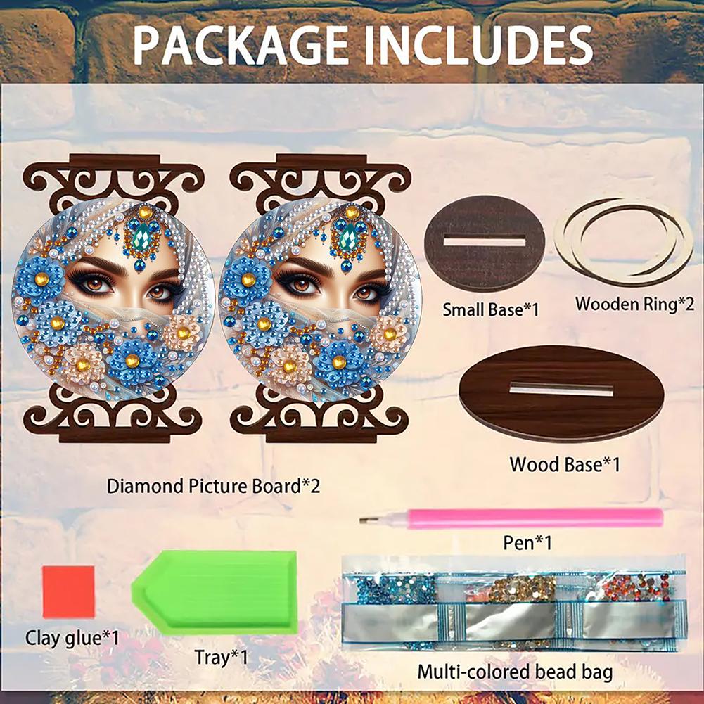 Wooden Desktop 5D DIY Diamond Painting Art Candle Holder Diamond Painting Desktop Tea Light Candle Holder Unique Artistic Gift