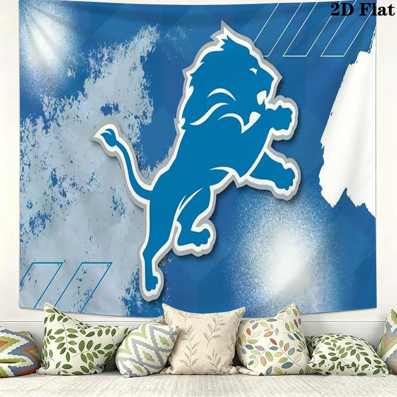 Detroit Lions Wall Tapestry Aesthetic Wall Hanging Printed Fabric Blanket Decorative Tapestries for Bedroom Living Room Home Decor