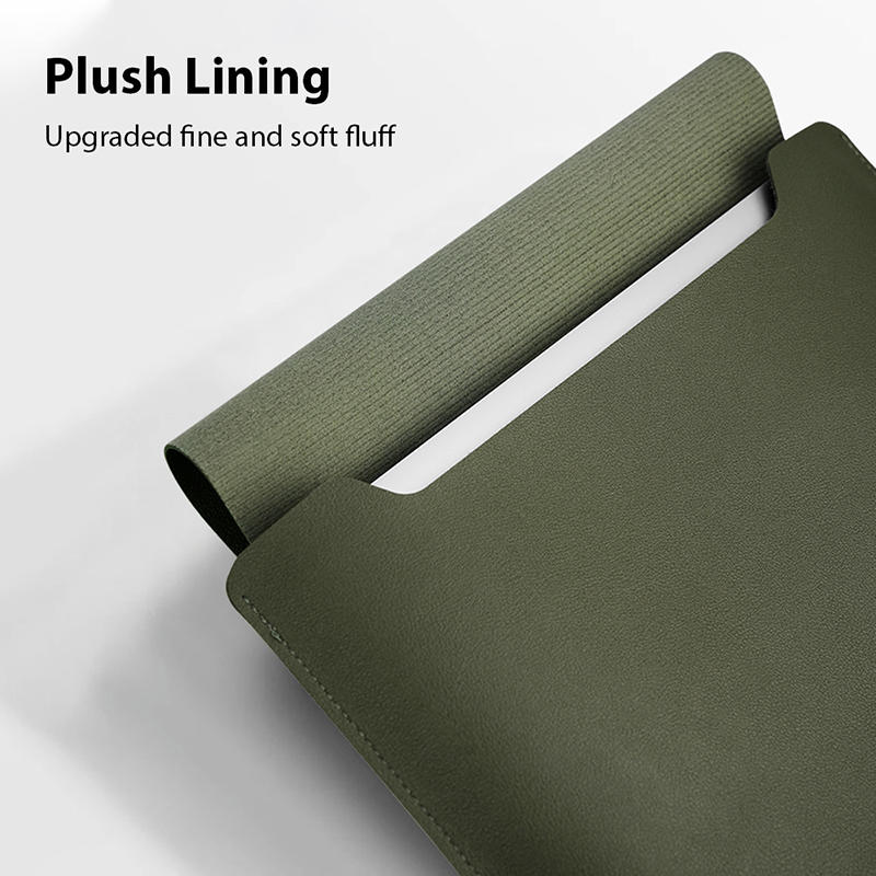 Non-Magnetic Laptop Sleeve - Compact Durable Synthetic PU Case With Rolling Function For Computer Laptop Bag