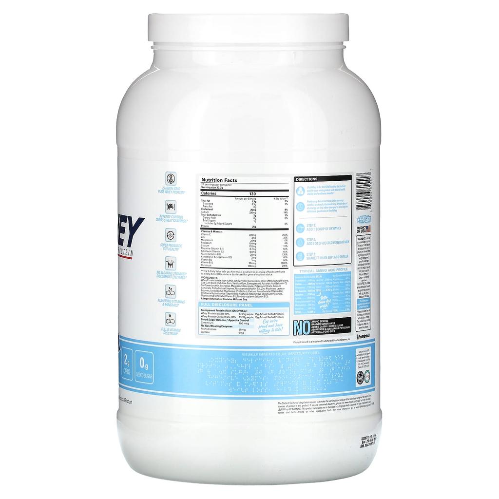 Oxywhey, Протеин для здоровья, Ванильное мороженое, 896 г (1,98 фунта)