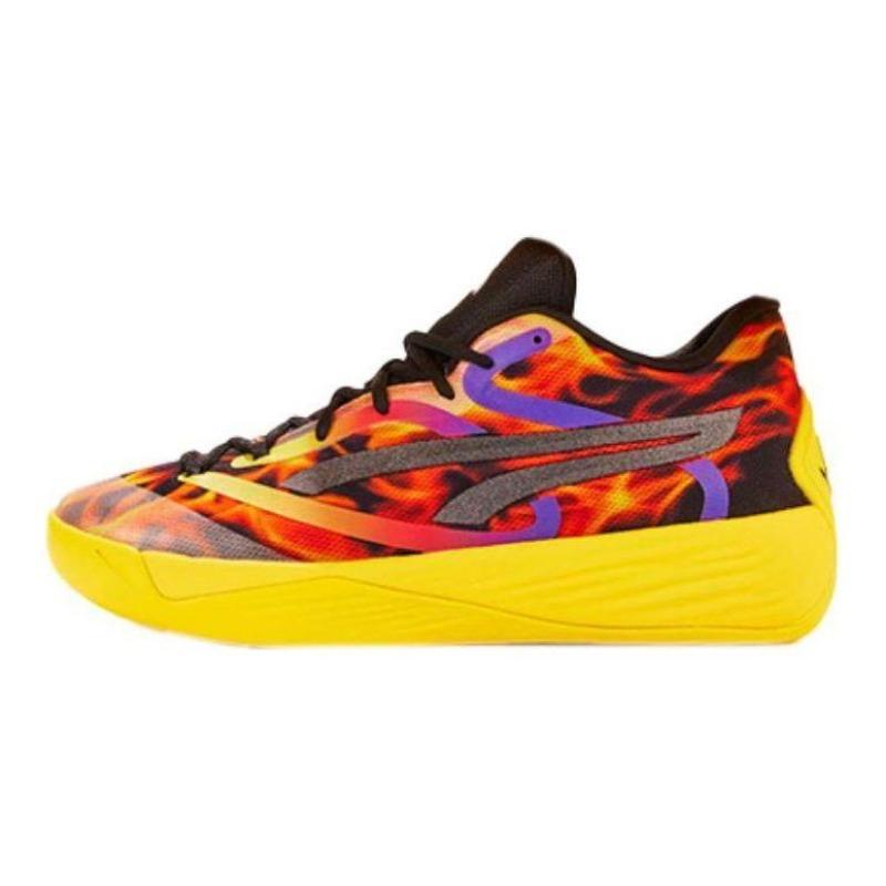 PUMA Stewie 2 Unisex Round Toe Lace-up Mesh Non-slip Wear-resistant Low Top Basketball Shoes Red 380072-01