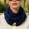 French Style Magnetic Buckle Scarf Magnet Clasp Silk Scarf Elegant Neck Scarf  Autumn