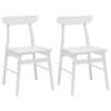 Dining Chair 2 Pcs White 43 X 44.5 X 77 Cm Solid Rubberwood
